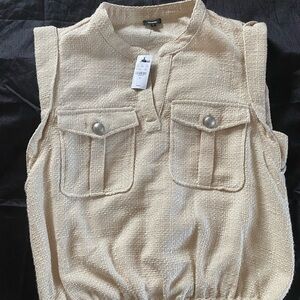 Express Cream Sleeveless Top